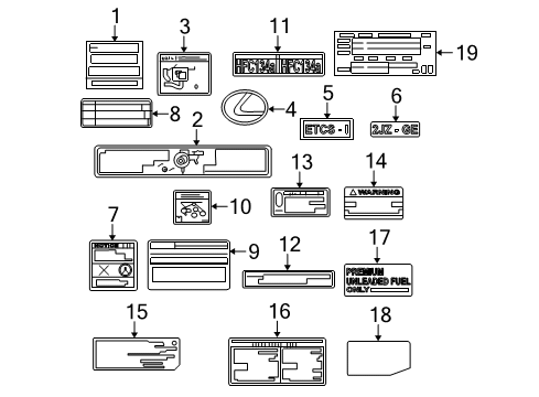 2004 Lexus GS300 Information Labels Plate, Engine Vacuum Hose Information Diagram for 17792-46062