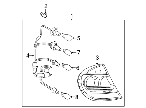 2005 Toyota Camry Combination Lamps Lens & Housing Gasket Diagram for 81554-33370