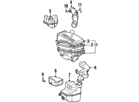 1997 Toyota Celica Filters Hose, Air Cleaner Diagram for 17881-74700