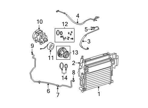 2008 Jeep Grand Cherokee Air Conditioner Line-A/C Suction Diagram for 55116714AF