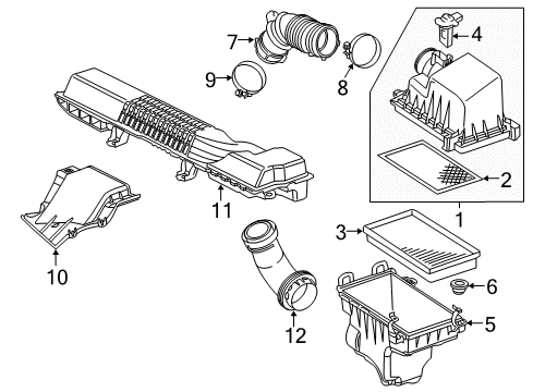 2019 Toyota C-HR Filters Air Hose Diagram for 17881-37360