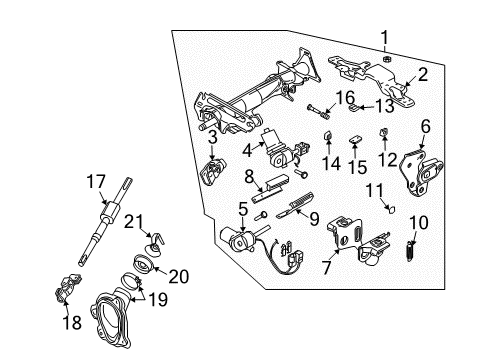 2006 Infiniti FX35 Steering Column & Wheel, Steering Gear & Linkage Sensor Assembly-Tilt Diagram for 48992-CG200