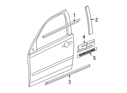 2005 Chevrolet Cobalt Exterior Trim - Door Belt Weatherstrip Diagram for 20896221