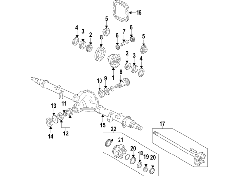 2016 Ford Transit-150 Rear Axle, Differential, Propeller Shaft Drive Shaft Diagram for CK4Z-4R602-CR