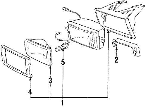 1988 BMW M3 Fog Lamps LAMP INSERT LEFT Diagram for 63171375049