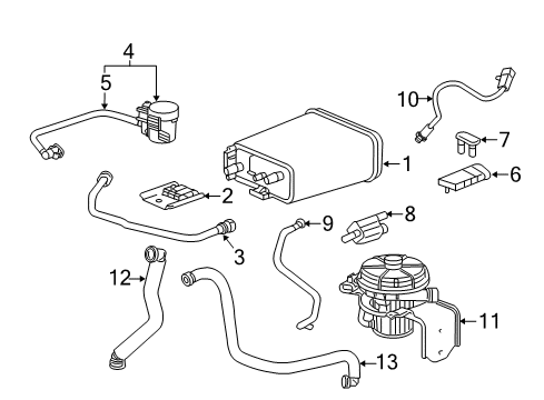 2010 Chevrolet Colorado Emission Components Purge Valve Pipe Diagram for 12574897