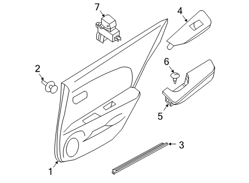 2009 Nissan Altima Rear Door Rear Door Armrest, Left Diagram for 82941-JA00C