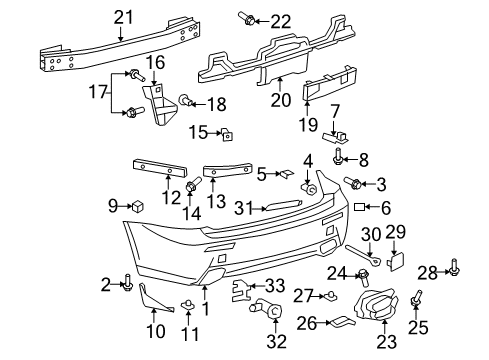 2011 Lexus IS F Rear Bumper Sensor, Ultrasonic Diagram for 89341-64010-A3