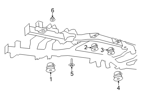 2013 Ram 2500 Frame & Components ISOLATOR-Body Hold Down Diagram for 5090614AB