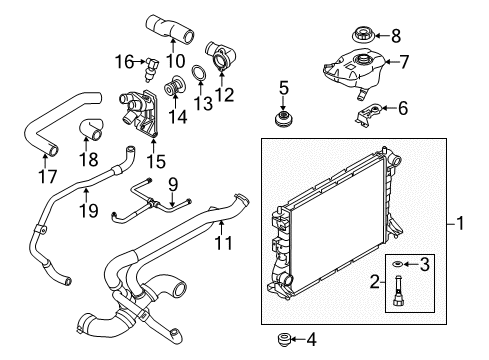 2013 Ford Mustang Powertrain Control Thermostat Housing Diagram for DR3Z-8592-A