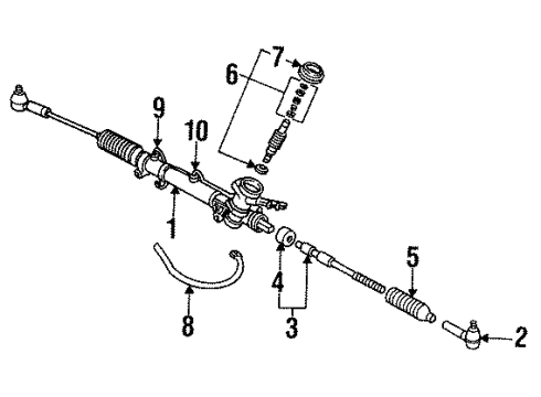 1995 Saturn SW2 P/S Pump & Hoses, Steering Gear & Linkage End Asm, Steering Linkage Diagram for 21012398