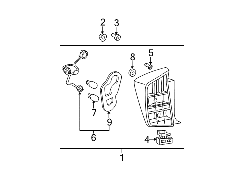 2011 Toyota Prius Bulbs Tail Lamp Bulb Gasket Diagram for 81552-47110