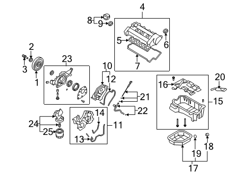 2008 Kia Rondo Filters Bracket Assembly-Oil Filter Diagram for 213943E004