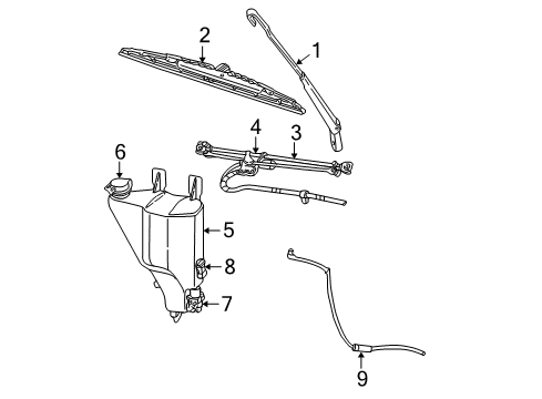 2007 Dodge Ram 2500 Wiper & Washer Components Blade-WIPER Diagram for 1AMWC024AA