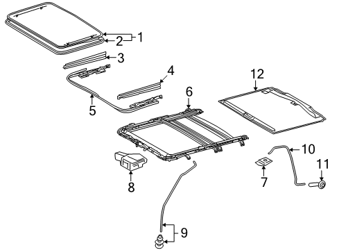 2019 Lexus GX460 Sunroof Gear Assembly, Sliding Roof Diagram for 63260-60170