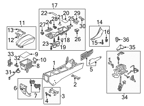 2014 Hyundai Sonata Gear Shift Control - AT Lever Assembly-Automatic Transmission Diagram for 46700-3Q100