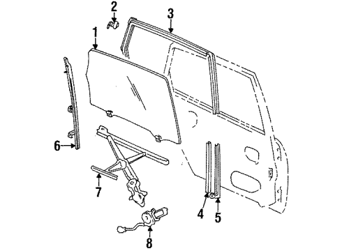 1997 Honda Odyssey Front Door Sash, R. RR. Door Center (Lower) Diagram for 72730-SX0-003