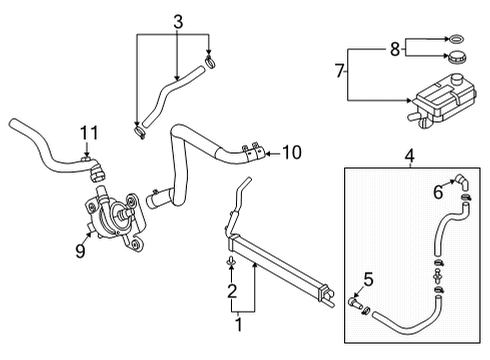 2022 Kia Sorento Inverter Cooling Components Hose Assembly-Inverter R Diagram for 25436P4000