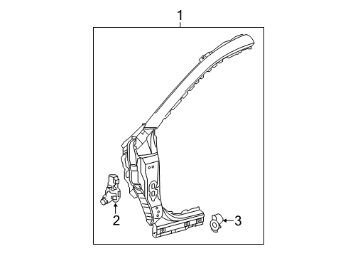 2021 Toyota RAV4 Prime Hinge Pillar Hinge Pillar Diagram for 61020-0R020