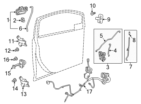 2015 Chevrolet Spark Front Door - Lock & Hardware Lock Cylinder Diagram for 94823312