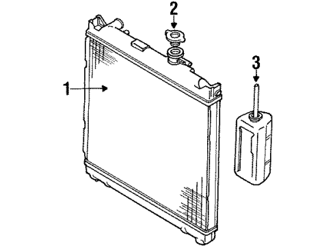 1996 Geo Tracker Radiator & Components Engine Coolant Recovery Tank Hose Diagram for 91172383