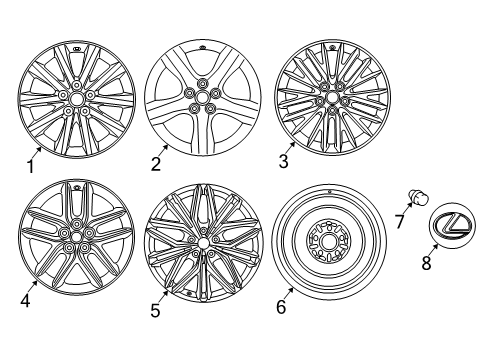 2015 Lexus IS250 Wheels, Covers & Trim Wheel, Disc Diagram for 42611-53421