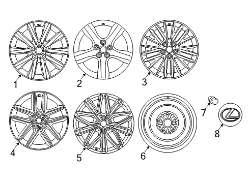 2015 Lexus IS250 Wheels, Covers & Trim Wheel, Disc Chrome P Diagram for 4261A-53341