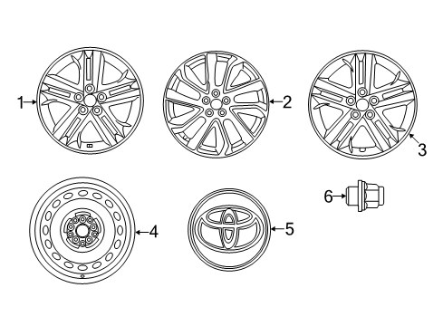 2020 Toyota Corolla Wheels, Wheel Covers & Trim Wheel, Alloy Diagram for 42611-12E10