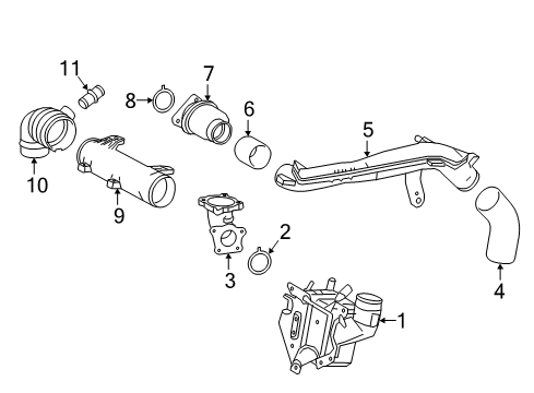 2017 Lexus NX200t Intercooler Connector Assembly, Intake Diagram for 17860-36010