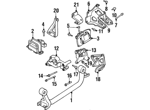 1996 Chrysler Sebring Engine & Trans Mounting Support-Engine Support Diagram for 4593410
