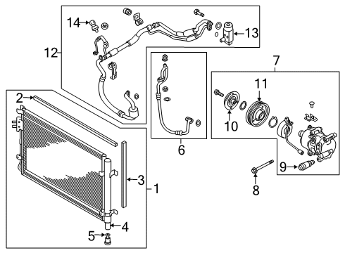 2021 Hyundai Venue Switches & Sensors PULLEY Assembly-A/CON Compressor Diagram for 97643-K2100