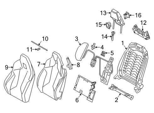 2021 BMW Z4 Seat Components FOAM PADDING, BACKREST, LEFT Diagram for 52109460865