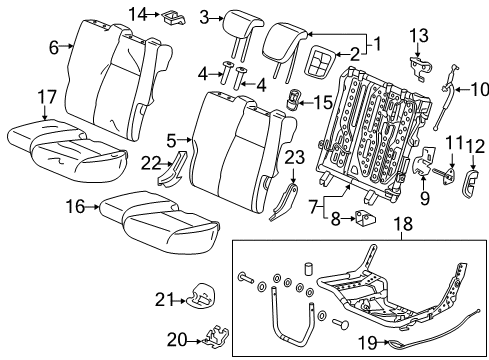 2018 Honda HR-V Rear Seat Components Pad, L. RR. Diagram for 82537-T7A-J01