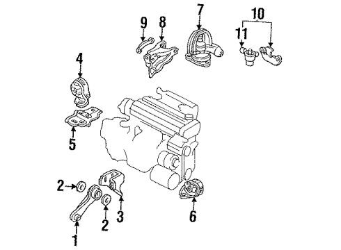 1990 Honda Accord Engine & Trans Mounting Rod Assy., Torque Diagram for 50830-SM4-982