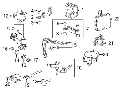 2019 Lexus RX450hL Hydraulic System Computer Assembly, SKID Diagram for 895B0-48430