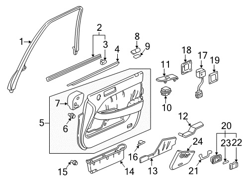 2000 Acura RL Interior Trim - Front Door Switch Assembly, Power Window Master Diagram for 35750-SZ3-A04