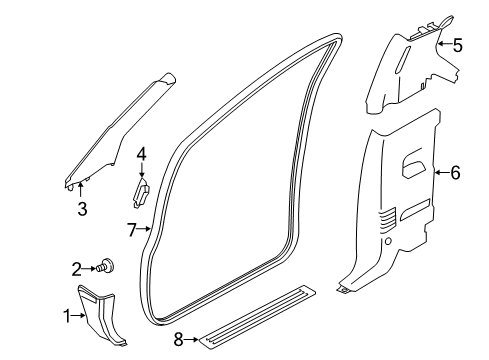 2019 Nissan Titan XD Interior Trim - Cab GARNISH-Lock Pillar, Lower LH Diagram for 76916-EZ01A