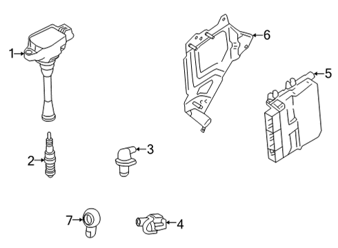 2021 Nissan Rogue Powertrain Control Coil Assy-Ignition Diagram for 22448-6RA0A
