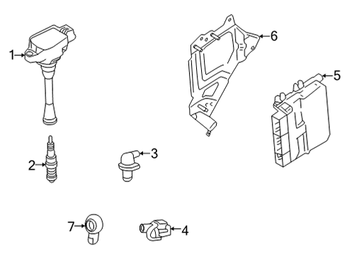 2021 Nissan Rogue Powertrain Control Crankshaft Position Sensor Diagram for 23731-JA00E