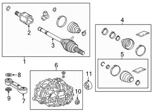 2021 Toyota Venza Axle & Differential - Rear Outer Joint Assembly Diagram for 42370-49395