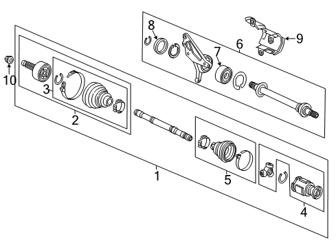 2014 Acura RLX Drive Axles - Front Driveshaft Assembly, Driver Side Diagram for 44306-TY3-A00