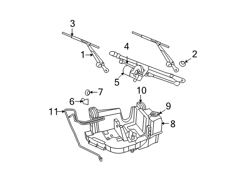 2010 Jeep Wrangler Windshield - Wiper & Washer Components Motor-Windshield WIPER Diagram for 55077859AD