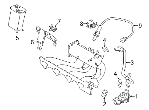 2000 Chevrolet Tracker Emission Components Pipe, EGR (On Esn) Diagram for 91174521