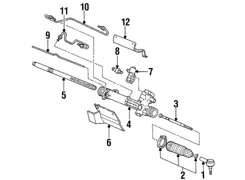 1998 Ford Taurus P/S Pump & Hoses, Steering Gear & Linkage Inner Tie Rod Diagram for F6DZ3280BA