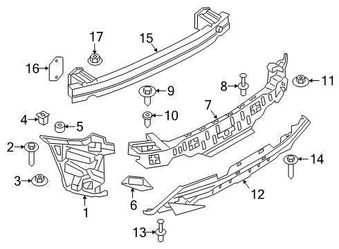 2021 BMW 840i xDrive Bumper & Components - Rear Adapter For Support Rear Diagram for 51128075245