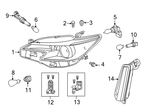 2016 Scion tC Bulbs Socket Diagram for 81125-13390