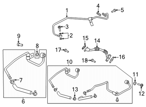 2021 Genesis G80 Turbocharger Clip-Hose Diagram for 25482-17006