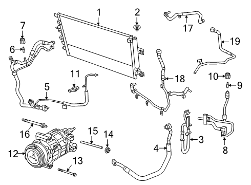 2019 Jeep Cherokee A/C Condenser, Compressor & Lines A/C Filter DRIER Diagram for 68406045AA