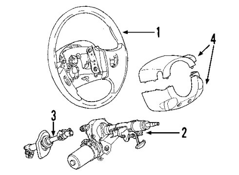 2008 Pontiac Torrent Steering Column, Steering Wheel & Trim Steering Column Diagram for 15900953