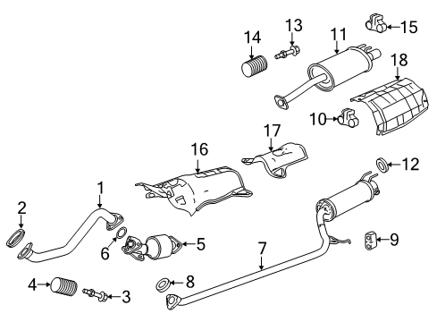 2015 Acura ILX Exhaust Components Pipe B, Exhaust Diagram for 18220-TX6-A11